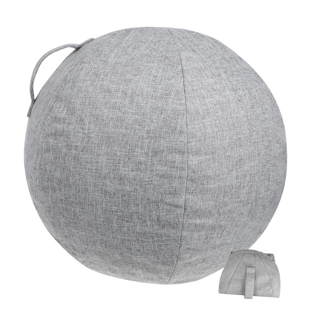 Kisangel Portable Washable Yoga Ball Cover Anti-Slip Protective Sleeve for Exercise Balance Balls Cotton-Linen Material Random Colors
