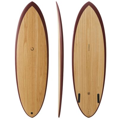 nanazero Wood Skin Surfboard Hybrid HB01 Twin Egg 6'2", Durable and Light-Weight Structure