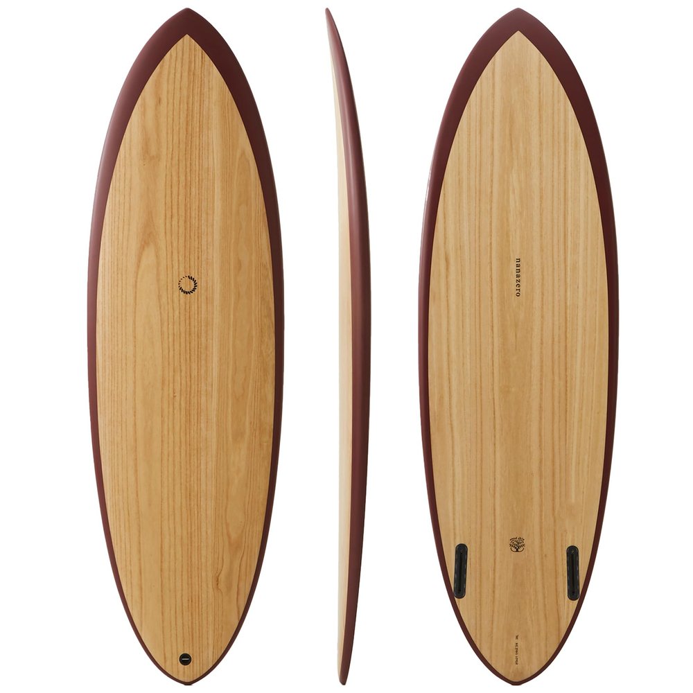 nanazero Wood Skin Surfboard Hybrid HB01 Twin Egg 6'2", Durable and Light-Weight Structure