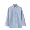 NineFit Basics Chinese Style Tai Chi Cotton And Linen Tang Suit for Men Shirt (light blue, M), Medium view 1
