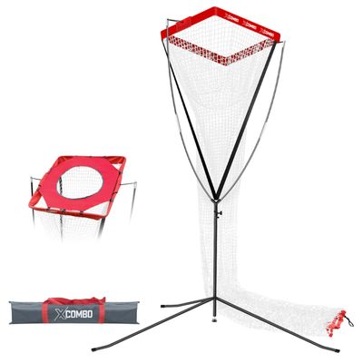JOLORLY Volleyball Setter Trainer Net, Adjustable Height for Indoor and Outdoor Practice, Perfect for Serving, Spiking, and Setting Training Equipment (Red)
