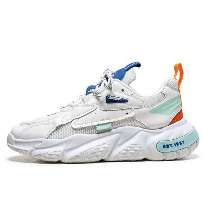 SPWAGYM Mens Running Tennis Walking Shoes Cushioning Mens Sneakers Workout Casual Sports Shoes for Men White Blue Size 8.5