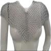 aluminum chainmail crop top bra top anodized women's new festival wear v bra top anodized clothing festival wear chainmail bralette view 1