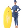 Muslim Swimsuit Girls 3 Piece Full Cover Hijab Burkini Arabic Swimwear Sunsuit Beachwear Top Pants (Blue, 2-3 Years) view 2