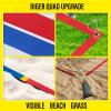 YUXUXU Professional Beach Volleyball Lines for Sand 30'X60'-2 Inch, Highly Visible Volleyball Court Lines Grass, All-Weather, with Stainless Anchors & Sand Bags- Official Court 60X30Ft, Red and Blue view 2