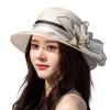 YOLAI Derby Hat for Ladies Girls Sun Protective Organza Fascinator Hats Tea Party Bridal Church Sunday Sun Hat (Black, One Size) view 1