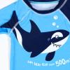 Baby Toddler Boys Two Pieces Swimsuit Set Cartoon Bathing Suit Short Sleeve Rash Guard Swimwear with (Blue, 2-3 Years) view 2