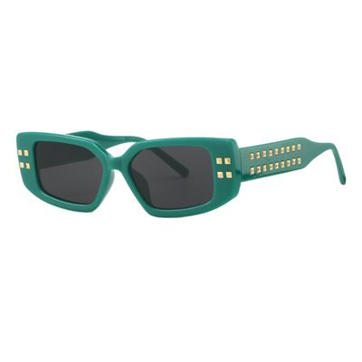 bullabulling Oversized Punk Sunglasses Y2K Riveted Fashion Men Women sunglass (green)