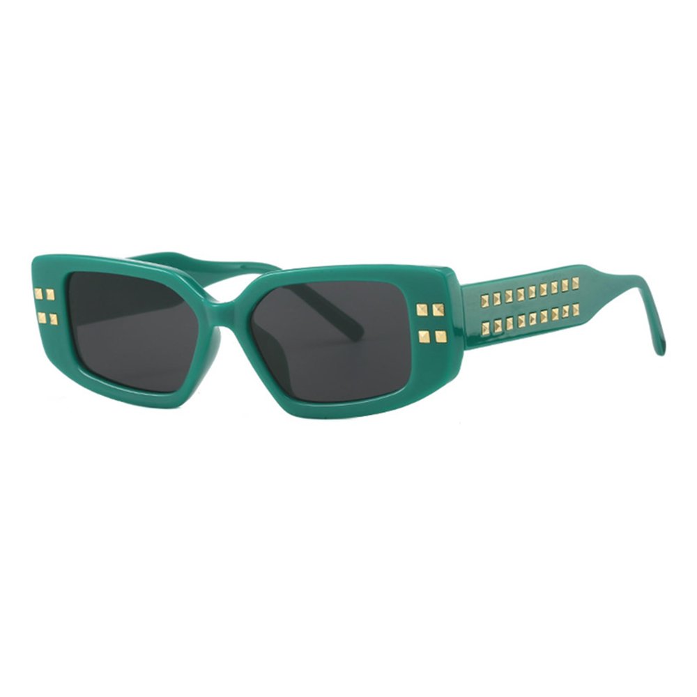 bullabulling Oversized Punk Sunglasses Y2K Riveted Fashion Men Women sunglass (green)