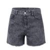GOKKILRW Women Denim Jean Shorts High Waisted Casual Summer Frayed Raw Hem Stretch Skinny Large Size Short Jeans with Pockets Grey view 2