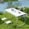 Folding Picnic Tables,Portable Kitchen Work Top Table,Heavy Duty Trestle for Party,Dinner,Buffet,Outdoor Garden,Camping Table,Lightweight Compact Table,Adjustable Height,Camping Accessories ( Size : S view 2