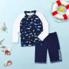 Baby Toddler Boys Two Pieces Swimsuit Set Long Sleeve Rash Guard Swimwear & Swim Trunks Set (A, 2-3 Years) view 3