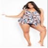 Avenue Women's Plus Size Sharkbite Print Tankini Top, 14 view 3