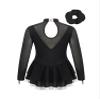Aislor Girls Mesh Splice Figure Ice Skating Dress Long Sleeve Ballet Dance Gymnastics Leotard Tutu Dress with Hair Band White 10 Years view 2