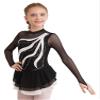 Aislor Girls Mesh Splice Figure Ice Skating Dress Long Sleeve Ballet Dance Gymnastics Leotard Tutu Dress with Hair Band White 10 Years view 4