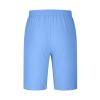Muscularfit Mens Summer Casual Cotton Linen Shorts - Drawstring Elastic Waist Beach Shorts With Pockets, Outdoor Fashion Cargo Light Blue XL view 4