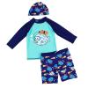 Baby Toddler Boys Two Pieces Swimsuit Set Long Sleeve Rash Guard Swimwear & Swim Trunks Set with Hat (Blue, 2-3 Years) view 3