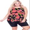 Avenue Women's Plus Size Print Hanky Tankini Top view 1
