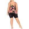 Avenue Women's Plus Size Print Hanky Tankini Top view 2