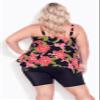 Avenue Women's Plus Size Print Hanky Tankini Top view 4