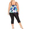 Avenue Women's Plus Size Fly Away Print Tankini Top view 2