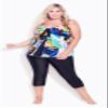 Avenue Women's Plus Size Fly Away Print Tankini Top view 3