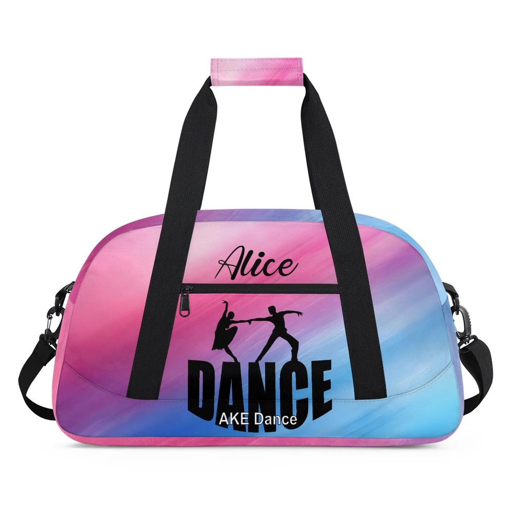 Custom Dance-Bag for Girls Personalized Kids Sports Duffel-Bag with Name Travel Overnight Weekend Luggage-Bag
