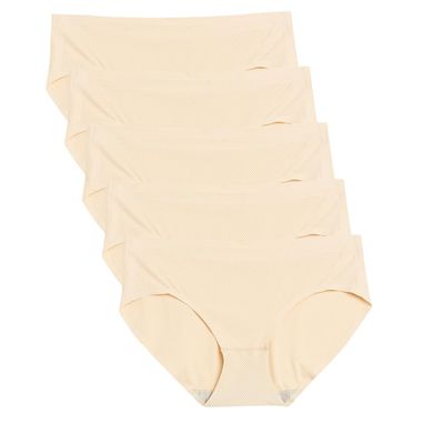 Amazon Essentials Women's Modern, Nude-Low Rise-5 Pack, Large