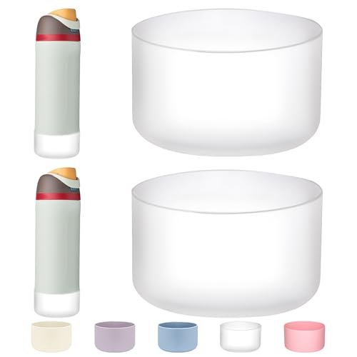 WK IEASON 2Pcs Silicone Boot for Owala Water Bottle, Protective Flask Bottom Cover Base for Owala FreeSip Twist and Flip Flask Water Bottle Accessories-2.83inch Bottom Diameter