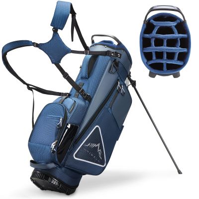 UNIHIMAL 14-Way Golf Stand Bag, Full Length Premium PU Leather Golf Bag with Plush Top, Magnetic Pocket, Dual Strap and Rain Cover for Men