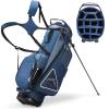 UNIHIMAL 14-Way Golf Stand Bag, Full Length Premium PU Leather Golf Bag with Plush Top, Magnetic Pocket, Dual Strap and Rain Cover for Men view 1