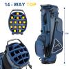 UNIHIMAL 14-Way Golf Stand Bag, Full Length Premium PU Leather Golf Bag with Plush Top, Magnetic Pocket, Dual Strap and Rain Cover for Men view 2
