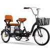 Folding Adult Tricycle,16inch Tandem Tricycle with Rear seat for Elderly,3 Wheels Cruiser Trike Bike with Sensitive Brakes,Saddle and Handlebar Height Adjustable,Cargo and Manned Trike view 1