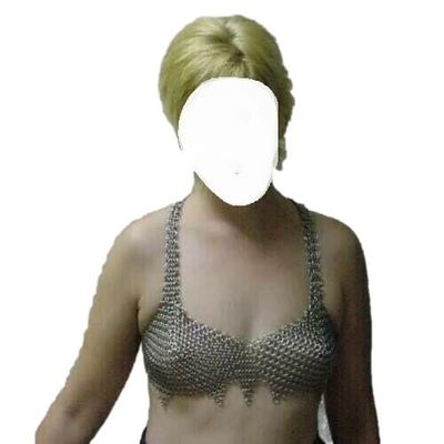 Mdhel Cosplay bra Fantasy bra Metal effect bra Festival bra Costume bra chainmaille bra chainmaille bra warrior bra gothic bra aluminum bra silver bra statement bra chainmail butted bra
