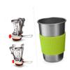VANZACK Portable Camping Cookware Set Lightweight Outdoor Pot and Cutlery Kit for Hiking Backpacking and Picnics Green Handle for view 1