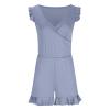 asntrgd Women's One-Piece Swimsuits Cute Ruffle Hem Sleeveless Loose Fit Bathing Suit Summer Training Sport Romper Gray view 3