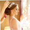 KYEQATY 3PCS Tiara Display Stand 3-Tier Bridal Crown Holder Necklace Headband Display Stand Women Girls Jewelry Holder for Wedding Home Shop Store, Gold view 4