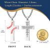 2Pcs Baseball Cross Necklaces For Men, Black & Silver Stainless Steel Religious Jewelry Gift with Lords Prayer Bible Verse Inspirational Quote Baseball Necklaces Gift For Son Grandson Boyfriend view 3