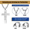 2Pcs Baseball Cross Necklaces For Men, Black & Silver Stainless Steel Religious Jewelry Gift with Lords Prayer Bible Verse Inspirational Quote Baseball Necklaces Gift For Son Grandson Boyfriend view 4