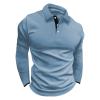 Long Sleeve Golf Shirt Men Long Sleeve Polo Men Mens Dress Polo Shirts Ping Golf Mens White Polo Shirts Short Sleeve Mens Tops Casual Stylish(Blue,Small) view 1