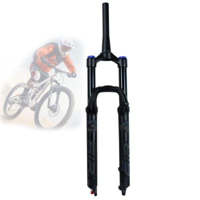 ZECHAO 26 27.5 29IN Bike Air Mountain Front Fork,QR 9mm Ultralight Gas Shock Absorber 160mm Travel Disc Brake Fork Rebound Adjustment (Color : Tapered Manual Lock, Size : 26inch)