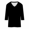 3/4 Sleeve Shirts for Women V Neck Summer Blouses Solid Color Basic Tee Shirts Soft Cotton Tshirts Women's Three Quarter Sleeve Tops Womens Summer Tops view 3