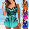 Tankini Swimsuits for Women Fashion Print Strappy Back Set Comfy High Waist Bathing Suits Two Piece Beach Swimsuit view 4