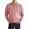 Golf Polos for Men Collar Shirts for Men Men's Golf Clothing Golf Long Sleeve Shirts for Men Golf Shirt Men Mens Tops Casual Stylish(Pink,3X-Large) view 1