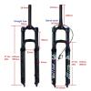 ZECHAO Aluminum Alloy 26 27.5 29in Mountain Bike Suspension Forks,160mm Travel 9mm Axle Quick Release Disc Brake XC/AM/FR Bike Cycling (Color : Straight Manual Lock, Size : 29inch) view 2