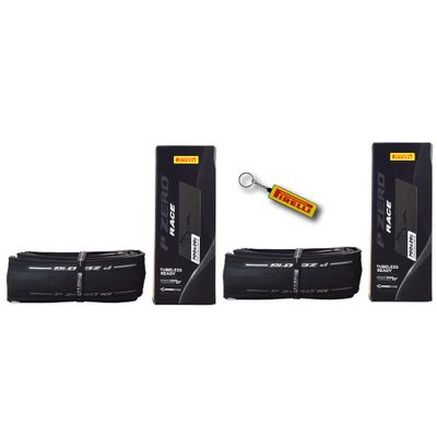 Pirelli P Zero Race TLR 26-622 (700x26c) Road Bike Tire - Tubeless Ready, Lightweight, High-Performance Bicycle Tire for Road Racing & Training  Foldable, SmartEVO Compound w/Keychain (2Pk)