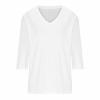 3/4 Sleeve Shirts for Women V Neck Summer Blouses Solid Color Basic Tee Shirts Soft Cotton Tshirts 3/4 Length Sleeve Womens Tops Summer Tops for Women 2025 view 3