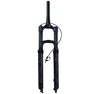 ZECHAO 140mm Travel Air Mountain Bike Suspension Fork,26/27.5/29 Inch Ultralight Gas Shock Absorber QR 9mm Bike Straight Steerer Fork (Color : Tapered Remote Lock, Size : 27.5inch)