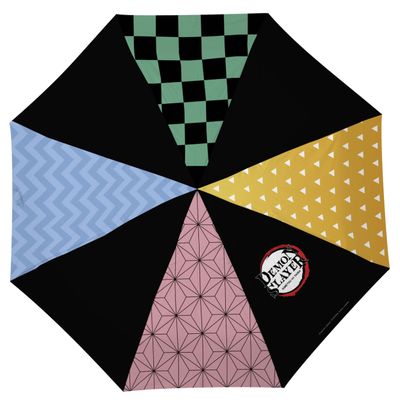 ABYSTYLE Demon Slayer Kimetsu No Yaiba Slayers Semi-Automatic Portable Folding Umbrella with Matching Carrying Pouch Durable Construction Perfect for Cosplay Anime Manga Accessories Gift