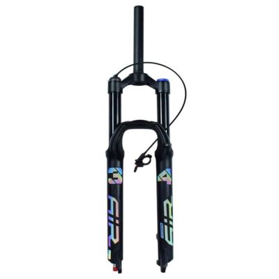 ZECHAO Aluminum Alloy Mountain Bike Front Fork 26 27.5 29in,140mm Travel Quick Release Disc Brake Air Supension Fork Rebound Adjustment (Color : Straight Remote Lock, Size : 26inch)